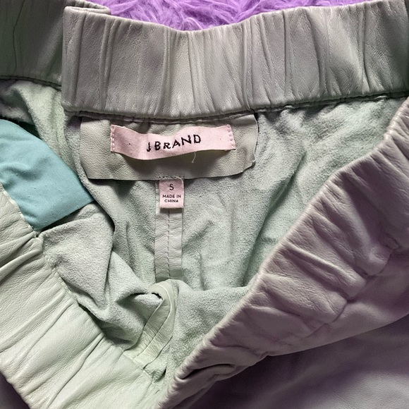 J brand mint green lamb skin leather shorts - Picture 3 of 4